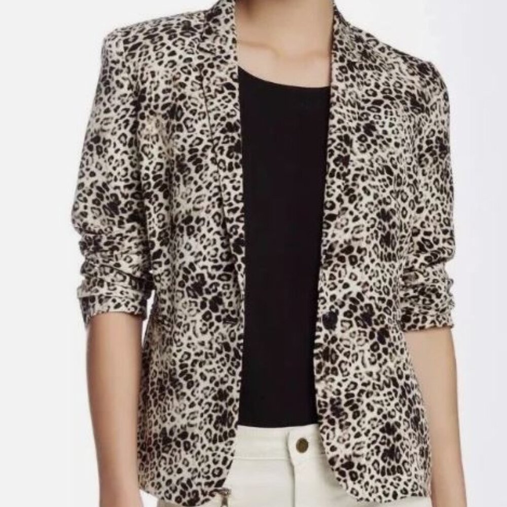 Vince Camuto Animal Leopard Print Blazer Jacket Size 4